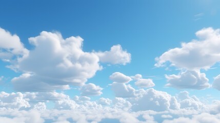 Fototapeta premium Serene Blue Sky with Fluffy White Clouds