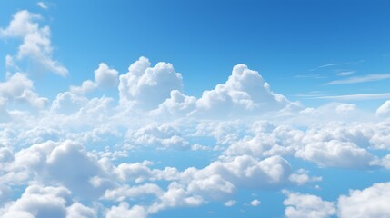 Naklejka na ściany i meble Serene Blue Sky with Fluffy White Clouds