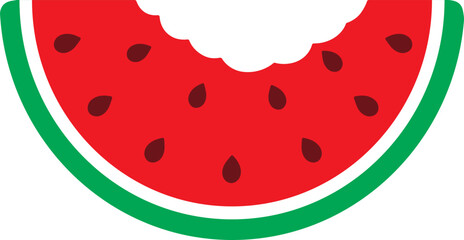 Red watermelon fruit. Half, quarter and slice of watermelon.