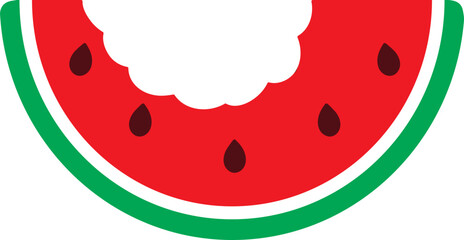 Red watermelon fruit. Half, quarter and slice of watermelon.