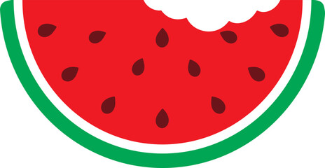 Red watermelon fruit. Half, quarter and slice of watermelon.