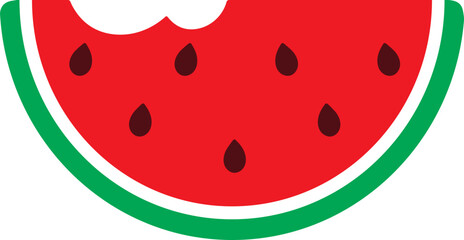 Naklejka premium Red watermelon fruit. Half, quarter and slice of watermelon.