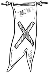 war flag handdrawn illustration