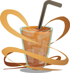 Illustration vector graphic of Iced tea sweet perfect for drink product, drink advertisement 