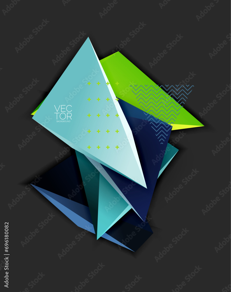 Poster vector 3d triangles geometric abstract background