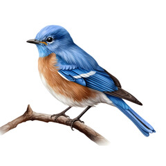 Blue bird isolated on transparent background