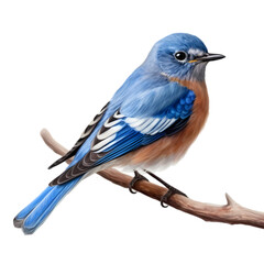 Blue bird isolated on transparent background