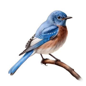 Blue bird isolated on transparent background