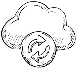 refresh cloud storage handdrawn illustration