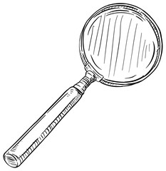 magnifying glass handdrawn illustration
