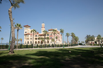 Fototapeta na wymiar View of the Montaza Palace in Alexandria, Egypt