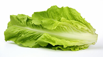 fresh baby cos (lettuce) on white background. Generative AI - obrazy, fototapety, plakaty