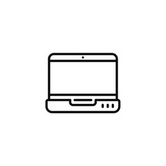 Laptop line icon isolated on transparent background