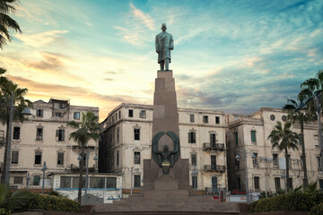 Fototapeta na wymiar View of the Statue Of Saad Pasha Zaghloul in Alexandria, Egypt