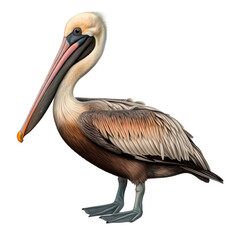 Brown pelican isolated on transparent background