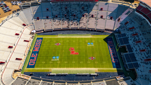 Vaught Hemingway Stadium on the Ole Miss Campus in Oxford, Mississippi