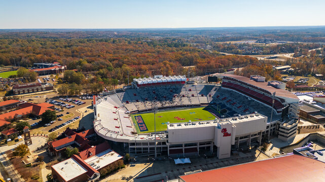Vaught Hemingway Stadium on the Ole Miss Campus in Oxford, Mississippi