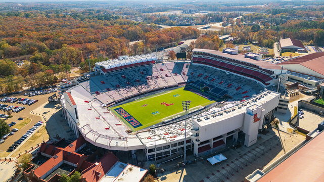Vaught Hemingway Stadium on the Ole Miss Campus in Oxford, Mississippi