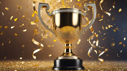 High quality trophy Cup for champions - obrazy, fototapety, plakaty