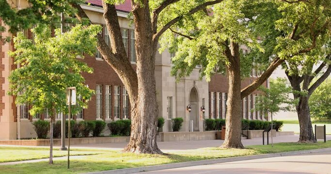Topeka, Kansas, USA - June 17, 2023: Afternoon sun shines on the school at the center of the Brown v Board of Education legal decision that ended educational segregation.