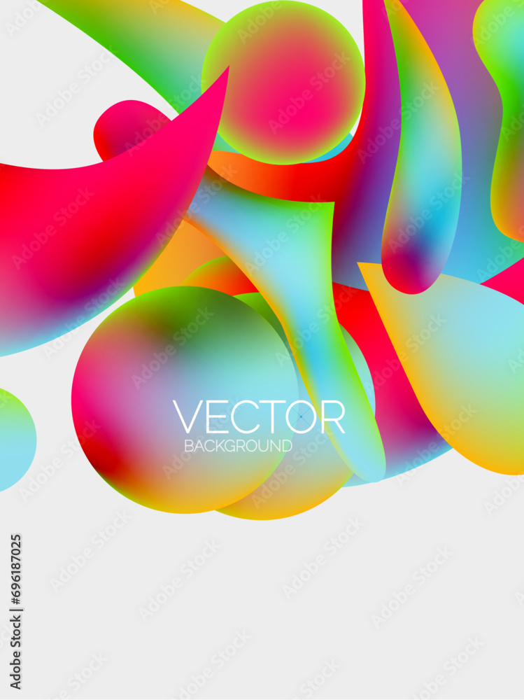 Poster vector abstract glowing shapes background