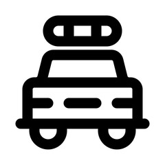 Obraz premium Police Car Line UI Icon