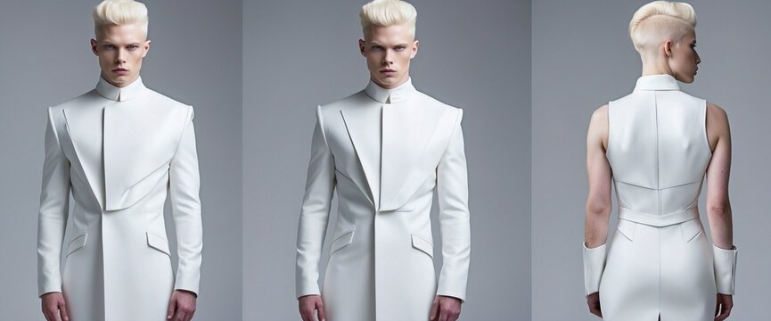 Modern Aesthetic: Albin Model in Futuristic Fashion. Generative AI
