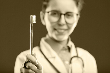 Toothbrush central in vintage health snapshot