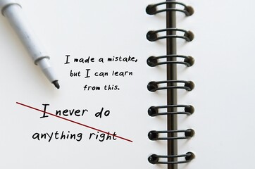Text message - I never do anything right - replace criticism with balanced validated self-talk...