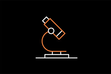 microscope illustration in dark style. Flat vector illustration.