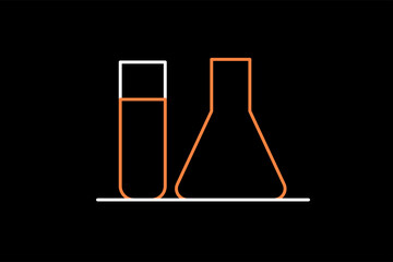 chemistry illustration in dark style. Flat vector illustration.