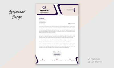 Clean and professional modern creative letterhead design, business proposal letter.