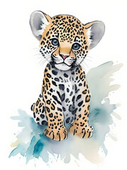 baby jaguar watercolor