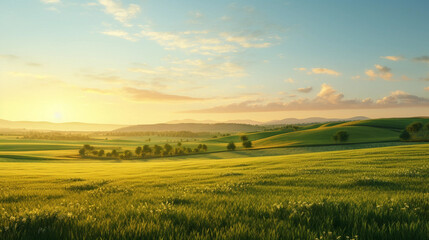 Summer pastoral landscape