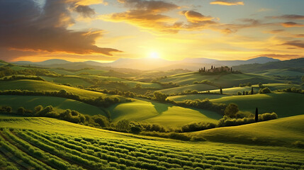 Summer pastoral landscape