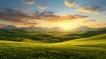 Summer pastoral landscape