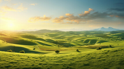 Summer pastoral landscape