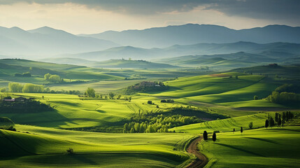 Summer pastoral landscape