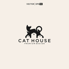 cat house logo. vector logo for pet shop