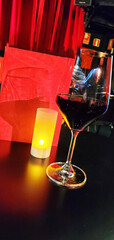A glass of red wine