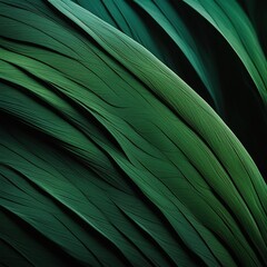 Lush Green Leaves in Close-up Green Abstract Background