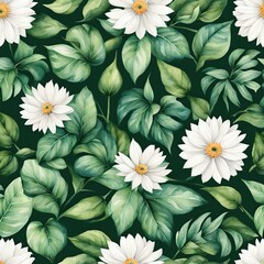 Colorful Floral Pattern on Dark Background Colorful Floral Pattern on Dark Background