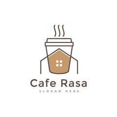 small business cafe coffee shop food menu modern logo design graphic vector