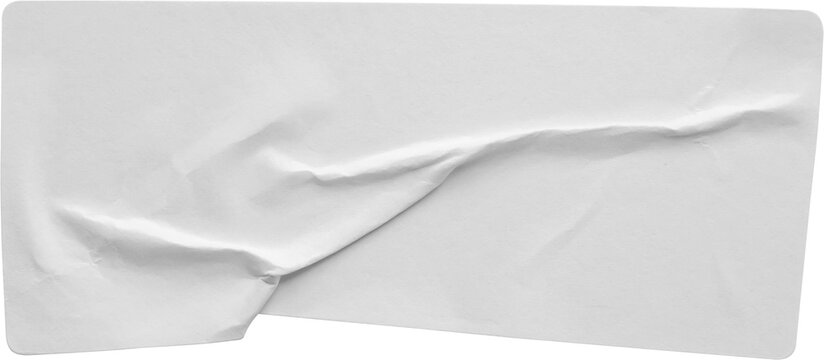 Paper sticker label isolated on white background
