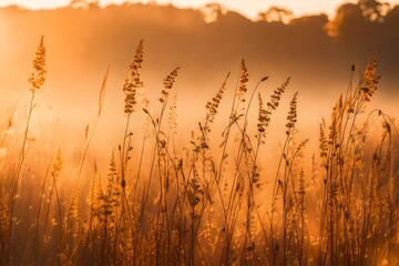 Fototapeta na wymiar wheat field at sunset
