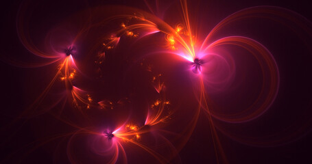 3D manual rendering abstract colorful fractal light background