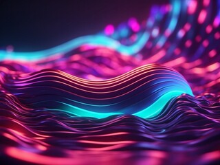 Obraz na płótnie Canvas Neon Waves Background