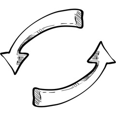 arrow loop handdrawn illustration