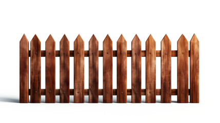 Brown wooden fence illustration Used to decorate the house and garden isolated on white transparent background, PNG File