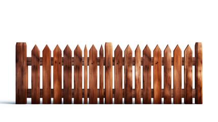 Brown wooden fence illustration Used to decorate the house and garden isolated on white transparent background, PNG File